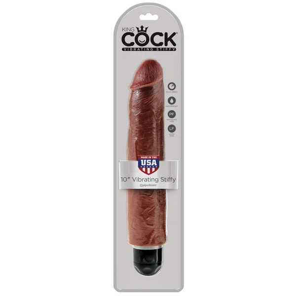 King Cock 10" Vibrating Stiffy Brown — image 5 of 5