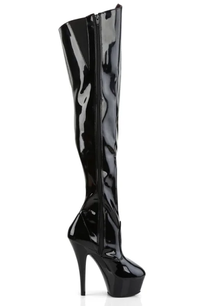 Kiss 6" Heel Patent Thigh High Platform Boot By Pleaser