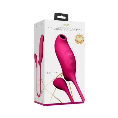 Vive Quino Air Wave Vibrating Egg Vibrator Pink