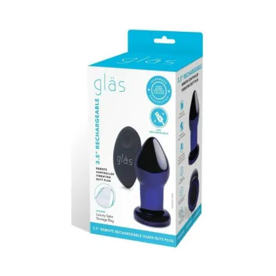 Recharge Remote Vibe Butt Plug 3 5 Blue