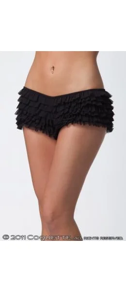 Ruffle Shorts W/Back Bow Black O/S