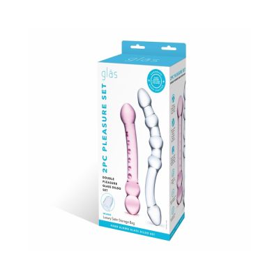 Double Pleasure Glas Dildo Set 2pc