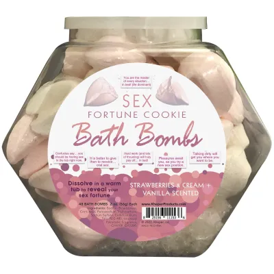 Sex Fortune Cookie Bath Bomb Fishbowl Display of 48 Units Strawberry Cream and Vanilla