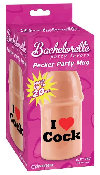 Bachelorette Party Favors Pecker Party Mug - I LOVE COCK