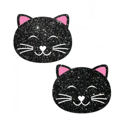 Kitty Black Glitter Cat Pasties O S