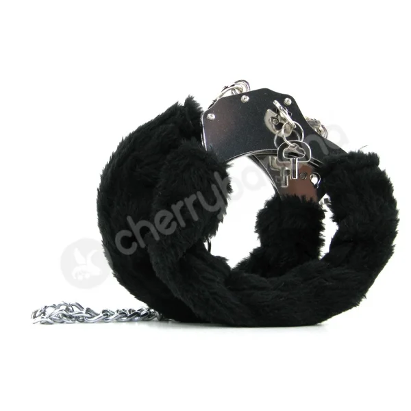 Ouch Black Pleasure Furry Legcuffs