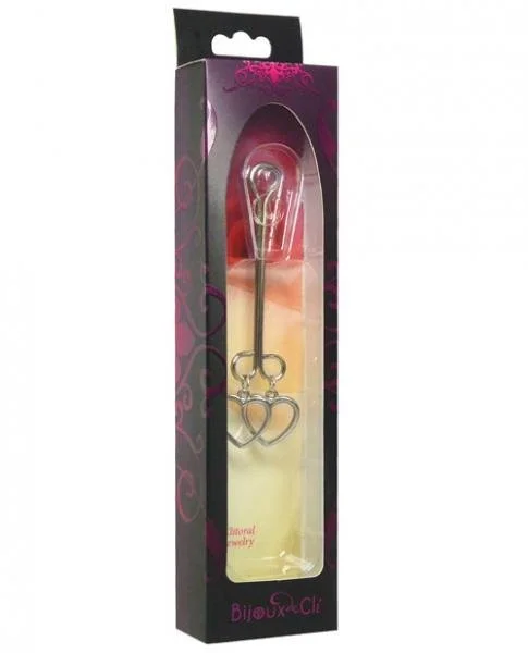 Clit Clamp Double Loop with Heart Charms