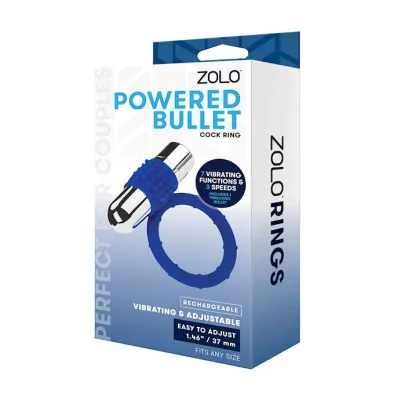 Zolo Rechargeable Vibrating Cock Ring Black 1 Inch