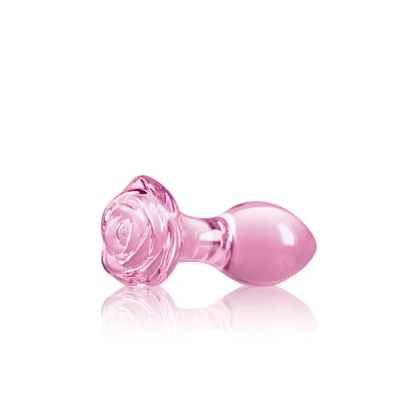 Crystal Glass Rose Anal Plug by NS
