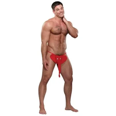 Squeaker Elephant G String One Size Red