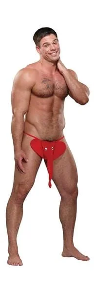 Squeaker Elephant G-String - One Size - Red