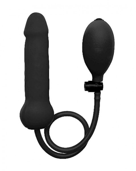 Inflatable Silicone Dong Black - Black -