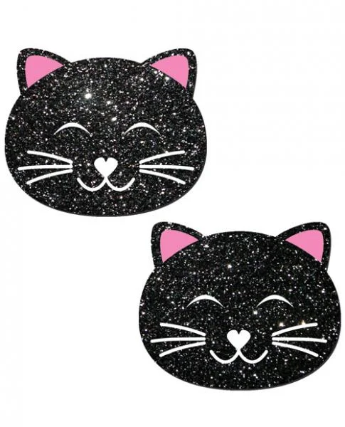 Kitty Black Glitter Cat Pasties O/S — image 3 of 4