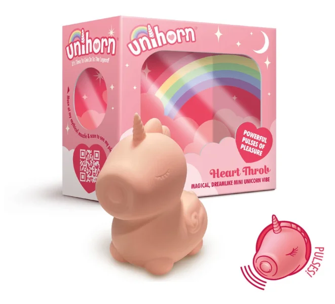 Unihorn Heart Throb Pulsing Silicone Clitoral Vibrator - Pink