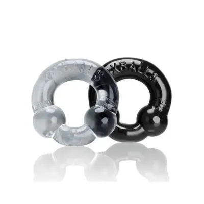 Ultraballs 2 Piece Cockring Set Black Clear
