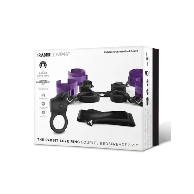 The Rabbit Company The Rabbit Love Ring Couples Bed Spreader Kit Black