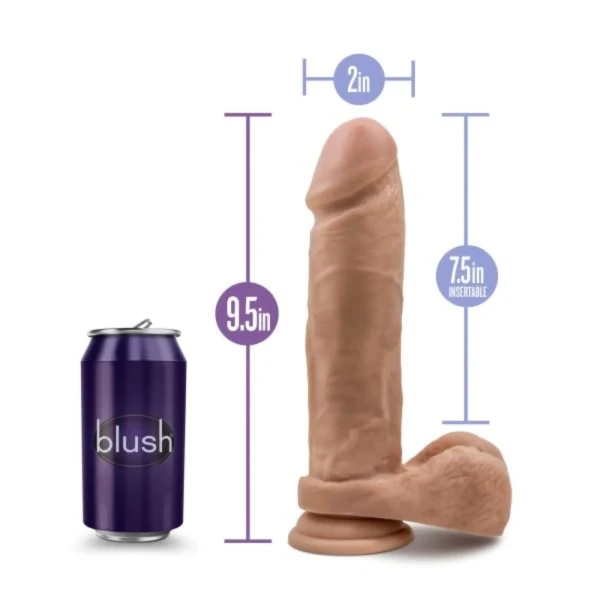 Au Natural - 9.5 Inch Dildo With Suction Cup -  Mocha