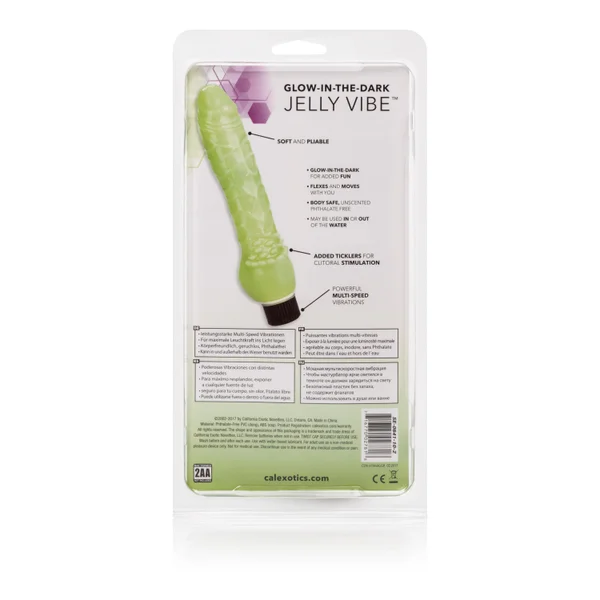 Glow-in-the-Dark Jelly Penis Vibe 7 Inches - Green — image 8 of 10