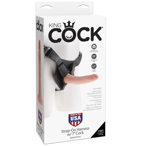 King Cock Strap on Harness With 7 Inch Cock - Flesh — image 11 of 14