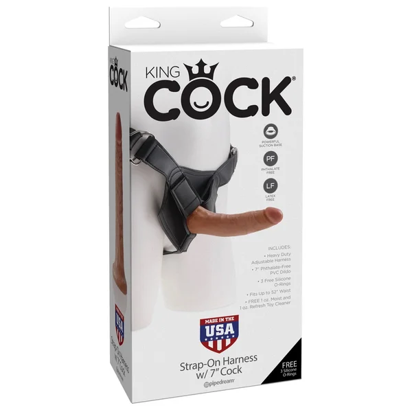 King Cock Strap-on Harness With 7" Cock - Tan — image 9 of 12