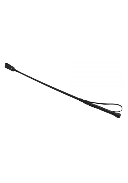 Bound Noir Nubuck Leather Riding Crop