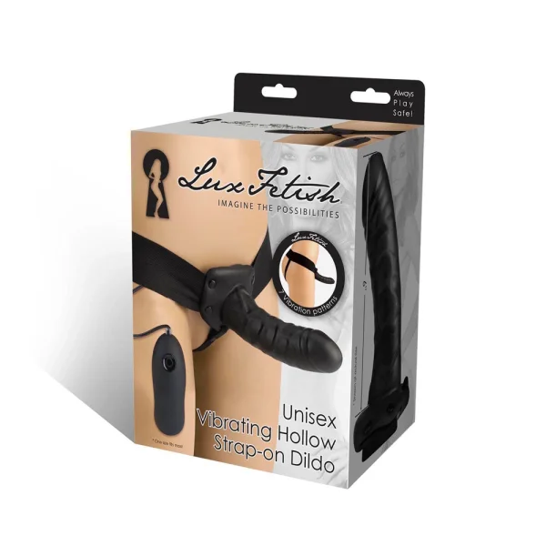 Lux Fetish Unisex Vibrating Hollow Strap On Dildo