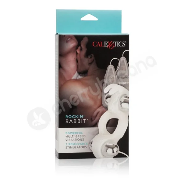 Rockin' Rabbit White Vibrating Cock Ring