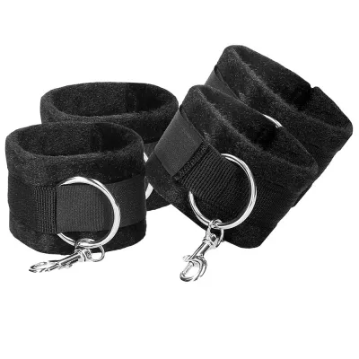 Black White Velcro Hogtie With Cuffs