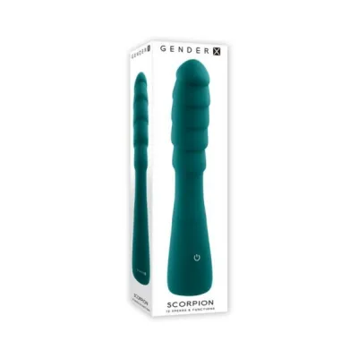 Luxury Vibrators Gender X Scorpion Rechargeable Silicone Vibrator Teal