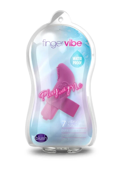 Blush Silicone Finger Vibe 7X Waterproof Blue