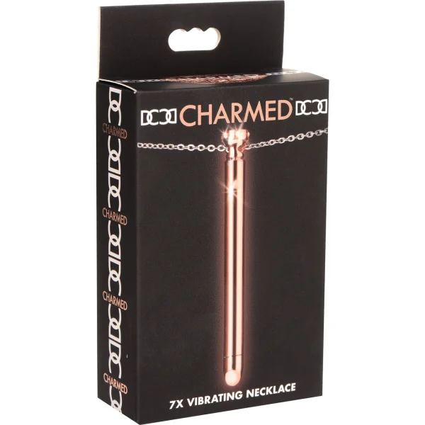Charmed 7X Rechargeable Stainless Steel Vibrating Necklace - Rose Gold
