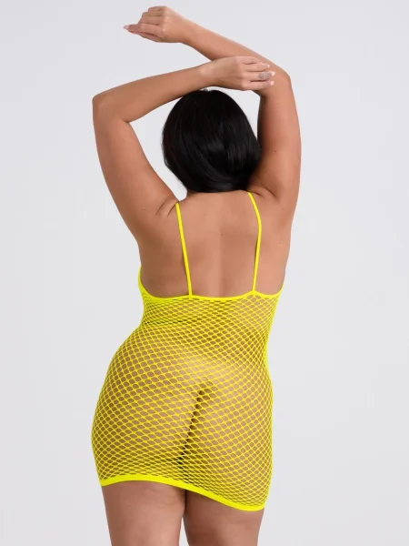 Lovehoney Plus Size Viva Neon Yellow Hourglass Mini Dress