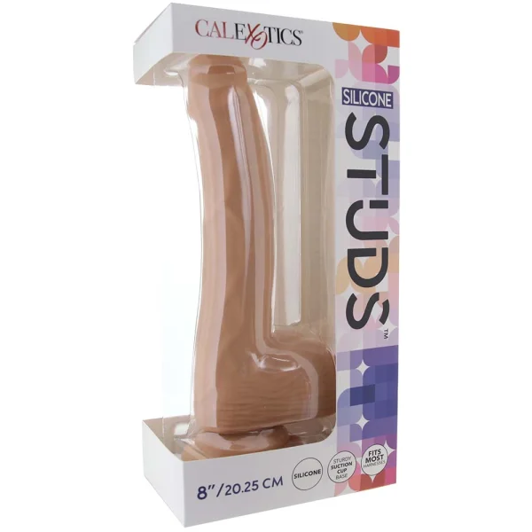 Silicone Studs Realistic 8" Suction Cup Dildo - Vanilla