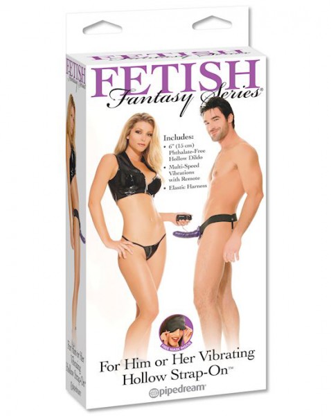 Vibrating Hollow Strap-on - Purple