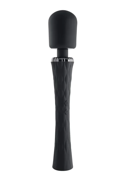 Playboy Pleasure Royal Rechargeable Silicone Vibrating Massage Wand - Black