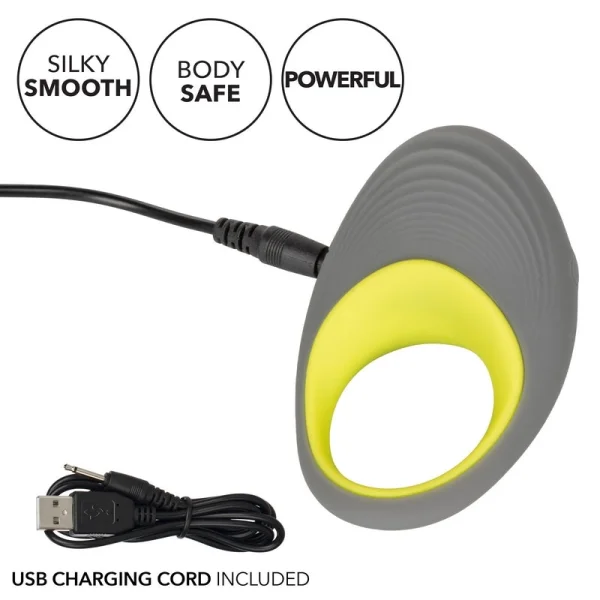Link Up Edge Silicone Rechargeable Vibrating Cock Ring By CalExotics