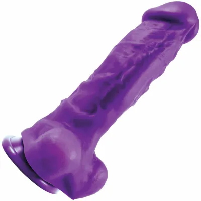 Colours Pleasures Thick 5 Inch Silicone Suction Cup Dildo Purple