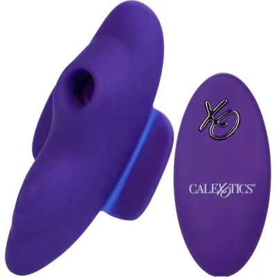 Lock N Play Remote Suction Rechargeable Silicone Panty Teaser With Remote By CalExotics Purple