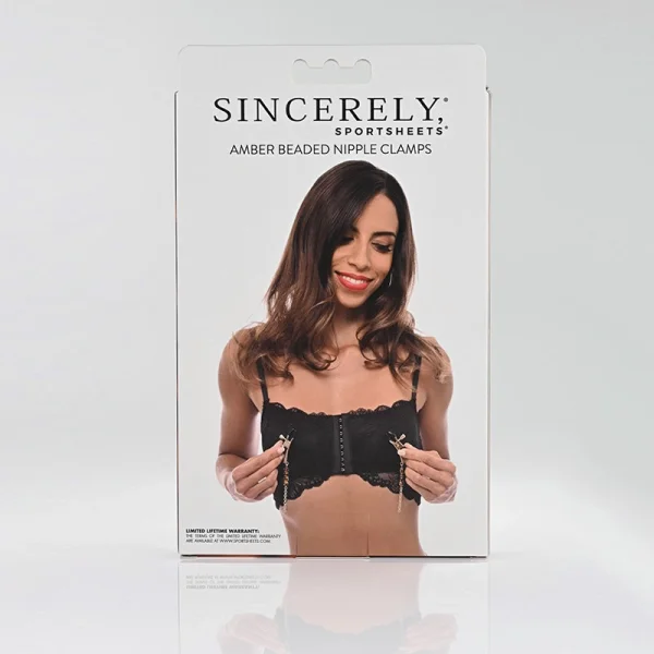 Sincerely Amber Beaded Nipple Clamps By Sportsheets
