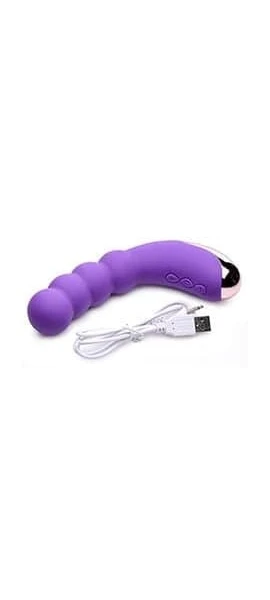 Silicone Beaded Vibrator - Violet