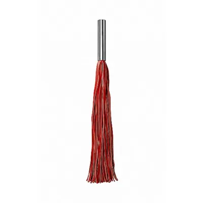Leather Whip Metal Long Red