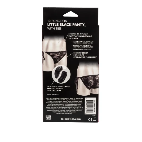 Remote Control 10 Function Little Black Panty - Panty