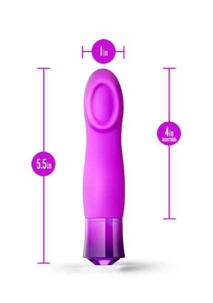 Oh My Gem Charm Rechargeable Waterproof Silicone Warming Vibrator By Blush - Amethyst