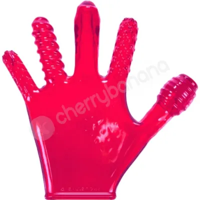 Oxballs Finger Fuck Glove Pink Soft Rubbery Glove With 5 Different Digit Shapes Textures