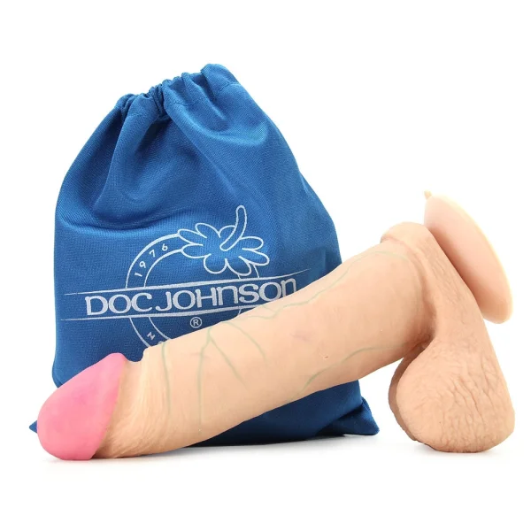 Doc Johnson The Realistic Cock UR3 8" - Vac-U-Lock Compatible Suction Cup - Vanilla