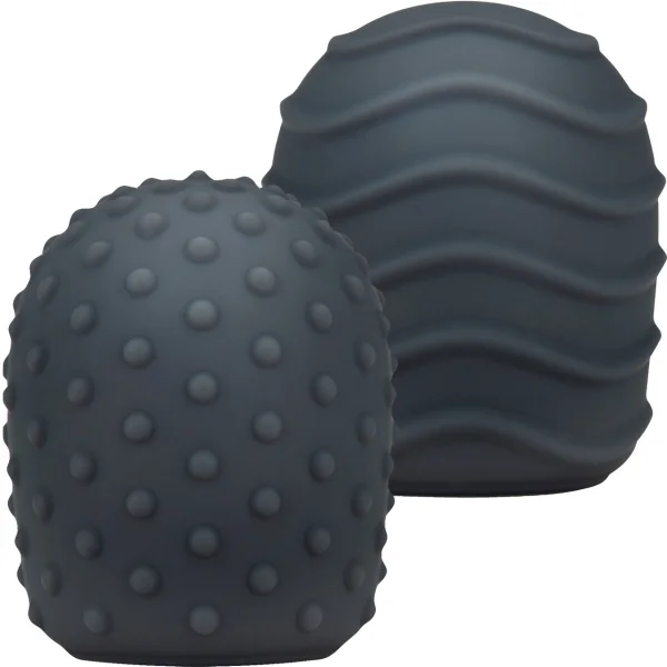 Le Wand Original Silicone Textured Covers Black Pack Of 2