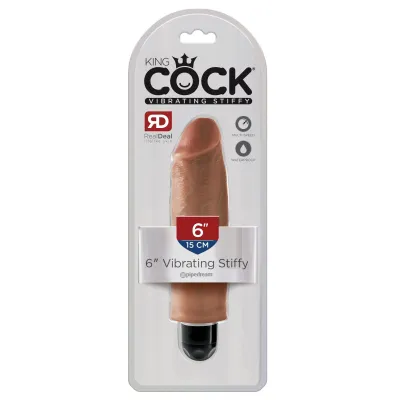 King Cock 6 Vibrating Stiffy Tan