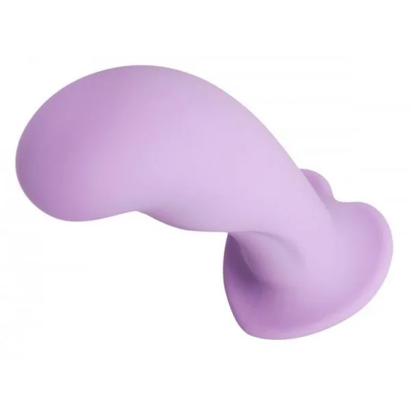 Royal Heart On Silicone Harness Dildo Purple
