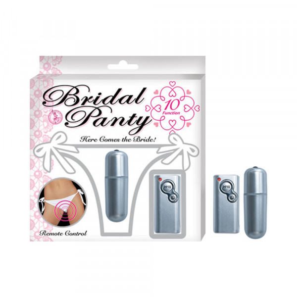 Bridal Panty Vibrating With Remote 10 Function Bullet Waterproof White