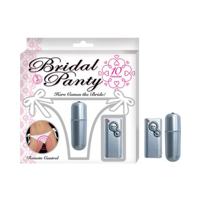 Bridal Panty Vibrating With Remote 10 Function Bullet Waterproof White